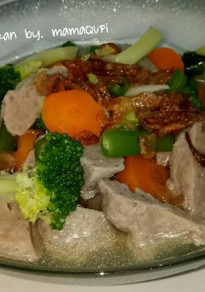 Foto resep Sup bakso ikan homemade