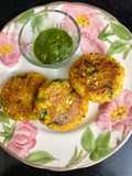 Left Over White Rice,Paneer & Veggie Cutlets