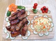 A picture of honey garlic pork ribs