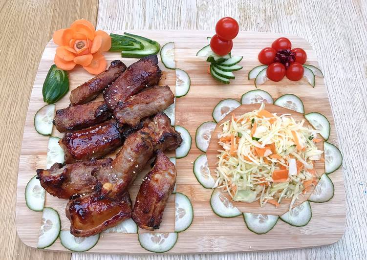 Simple Way to Make Super Quick Homemade Miso glazed pork ribs