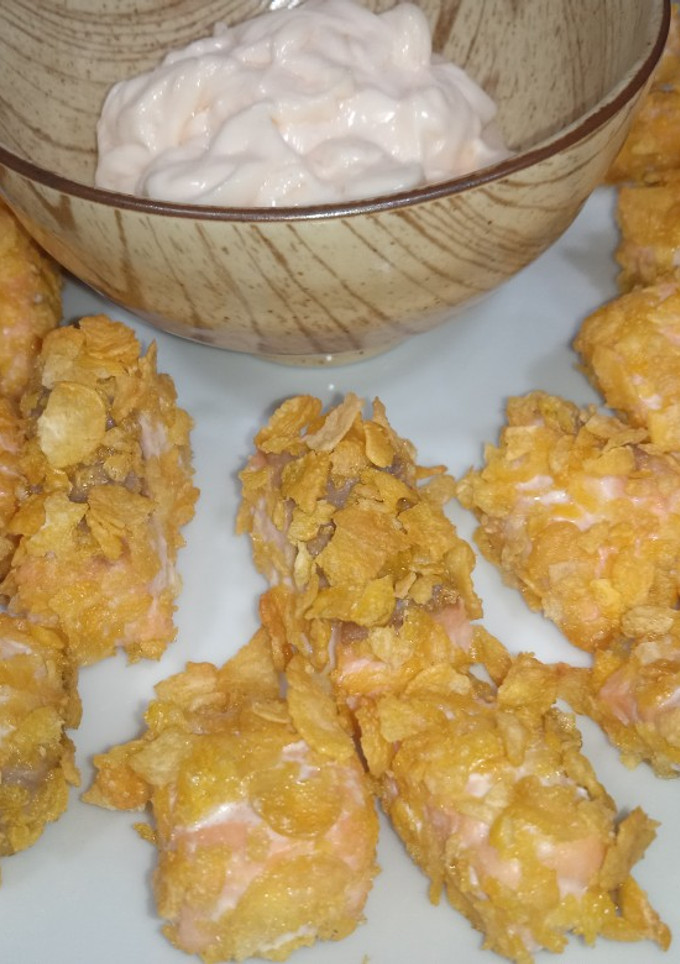 Una foto de Crispy nuggets de salmón al horno