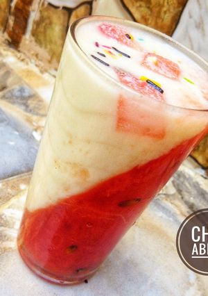 A picture of Watermelon panna-cotta.