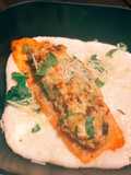 Spinach Stuffed Salmon /Parmesan Goat Cheese Grits