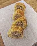 Sausage roll with mustard