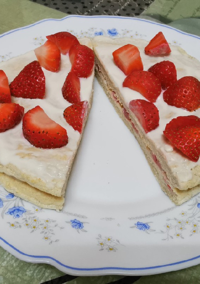 Una foto de Tortitas de avena(Sabor tarta de fresa)