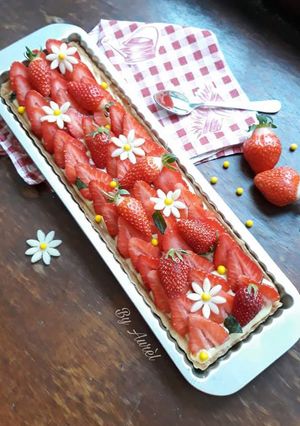 Une photo de ☆Tarte Fraises & Basilic☆