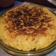 Tortillón de patatas y calçots