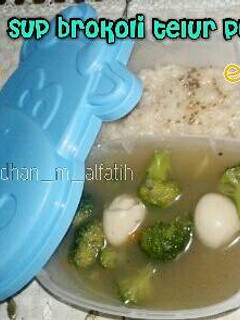 Foto resep Sup brokoli telur puyuh (mpasi 1+)