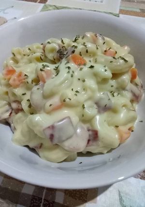 Foto resep Makaroni Smoked Beef Sosis Saus Keju