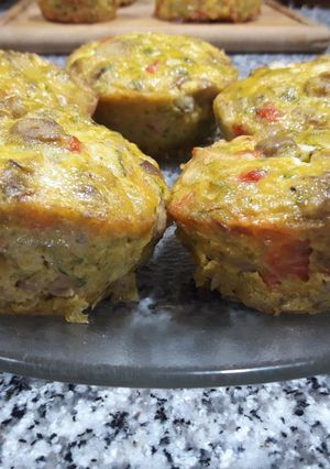 Una foto de Budincitos de champiñones y zapallito verde