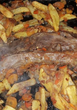 Una foto de Entraña al horno a la criolla
