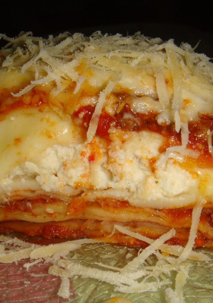 Una foto de Lasaña con masa de panqueques
