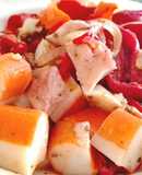 Ensalada de pimientos rojos y pulpo