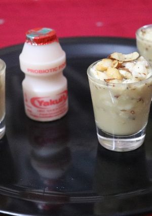 A picture of Makhana Shots with Yakult.