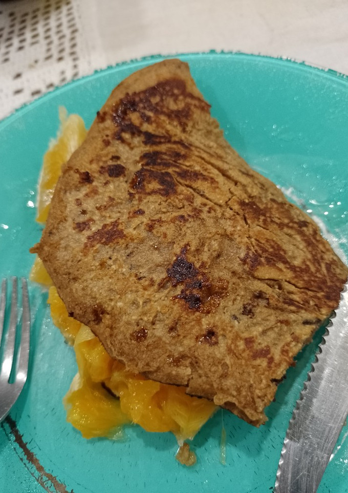 Una foto de Panquequito de avena, naranja y chocolate