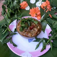 A picture of Charcoal Roasted Brinjal Raita.