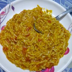 A picture of Maggi in microwave.
