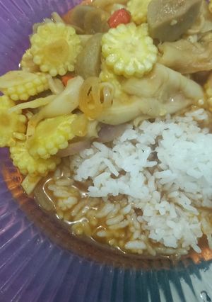 Foto resep Masakan Simple Rumahan Baby corn jamur tiram