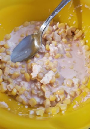 Una foto de Elote preparado un postre