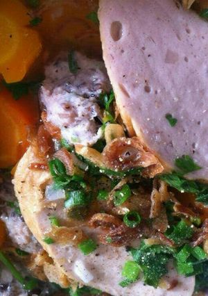 Hình của món Bún mọc sườn.
