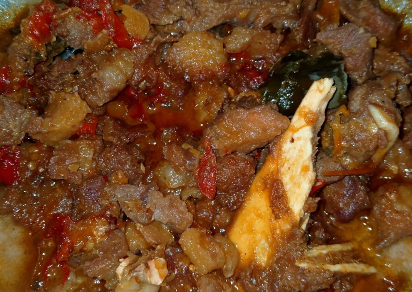 Sate goreng kambing pedas ala mama aku yah