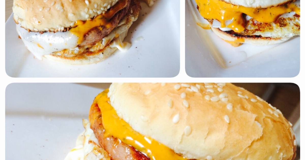Resep Chicken Double cheeseburger with eggs oleh Rosida Arsyad Cookpad