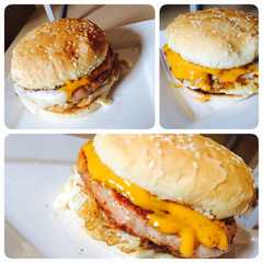 รูปของ Chicken Double cheeseburger with eggs