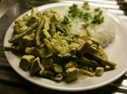 A picture of crushed cilantro