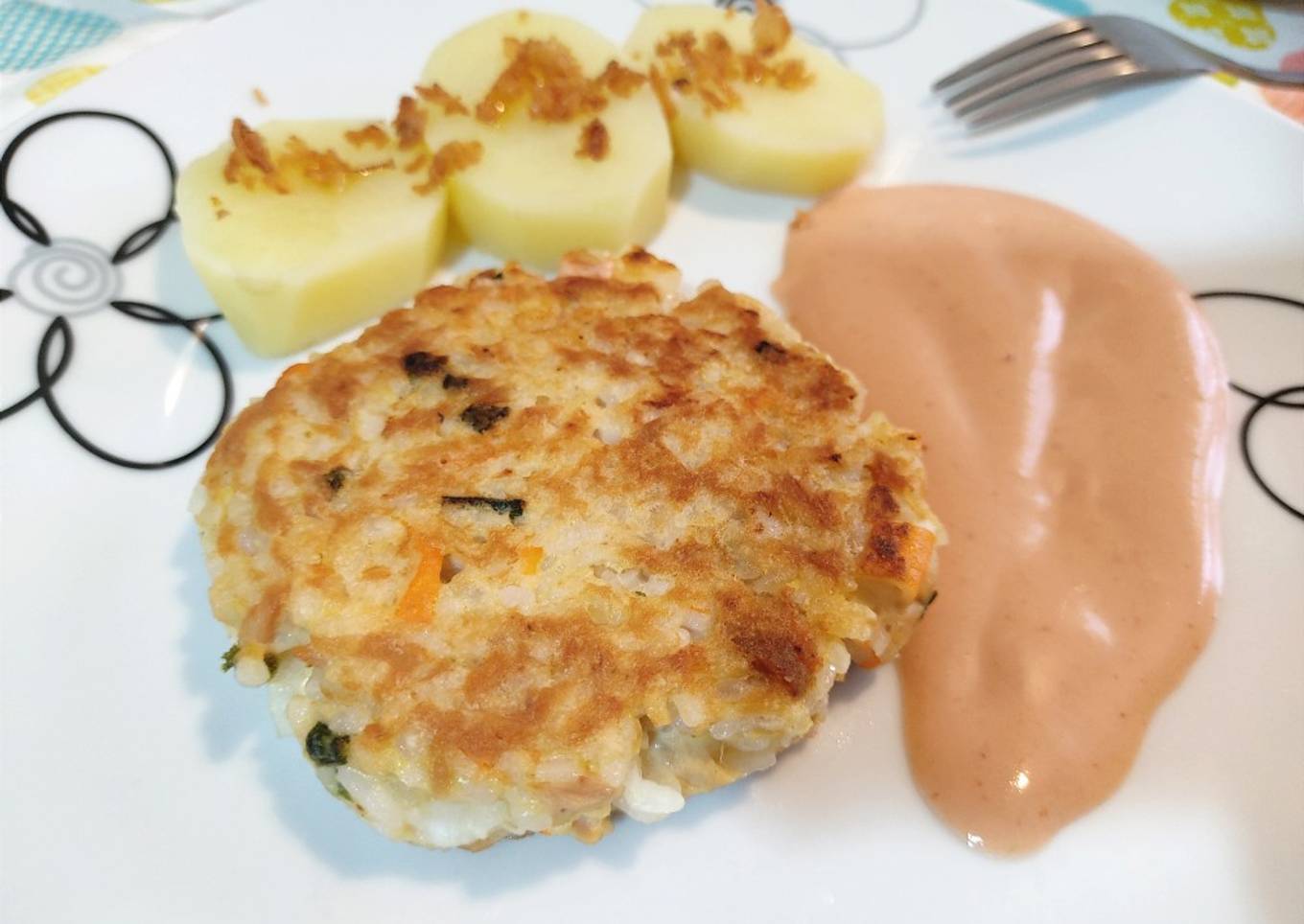 Hamburguesas de arroz y atún