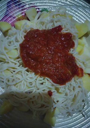 A picture of Pasta and potato.