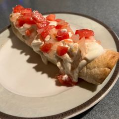 A picture of Beef Flautas with Lime Crema pico.