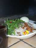 Rice and beans oil n pepper (Mein da yaji) with local salad