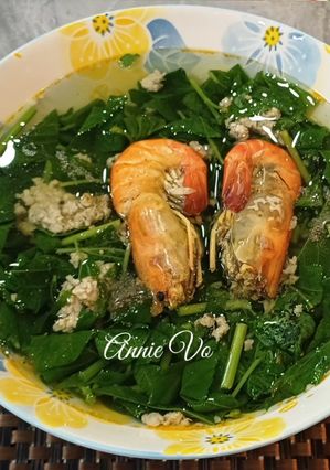 Hình của món Canh rau đay nấu tôm thịt.