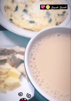 صورة لوصفة فطور يمي بيض بالبصل الاخضر 🍳🌝