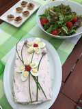 Lasaña fría de salmón y atún