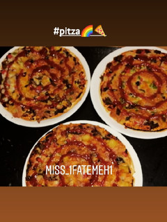 عکسی از دستور پیتزا گوشت 🍕🌈