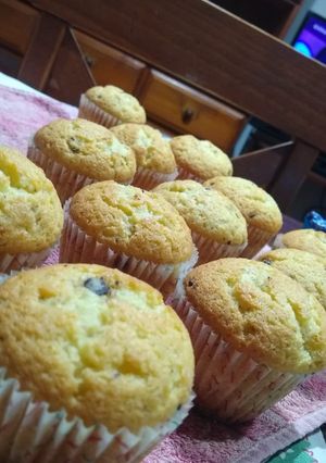 Una foto de Magdalenas o muffins de naranja
