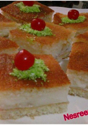 صورة لوصفة البسبوسة بالقشطة