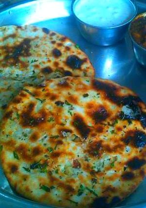 A picture of No oven no tandoor Stuffed Paneer kucha with wheat flour.