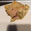 Gratin de pommes de terre, haricots, lardons