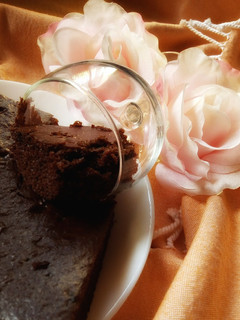 A picture of Glass scooped Brownie(eggless)#recipemarathon#lovedish.