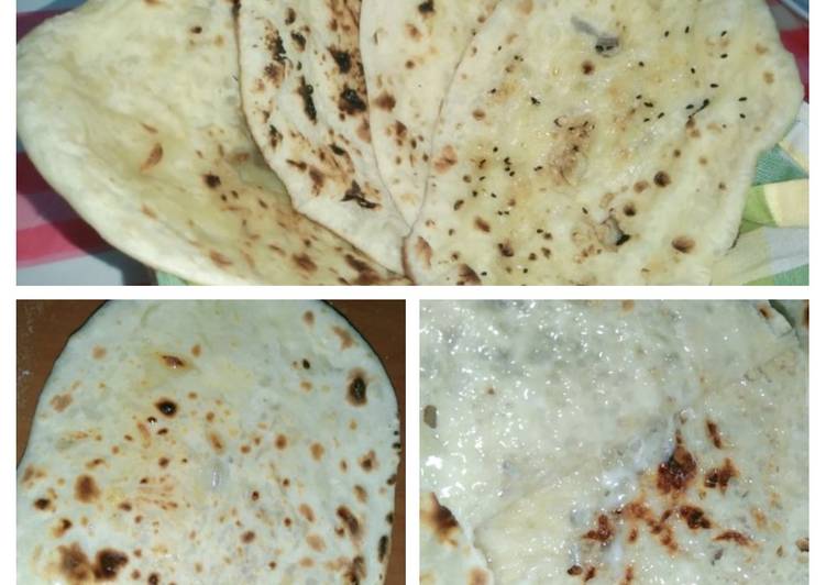 Cheesy Naan without oven