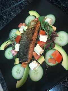 A picture of Healthy Spicy Seared Salmon & Salad.