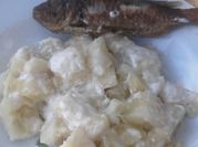 A picture of fish and cassava