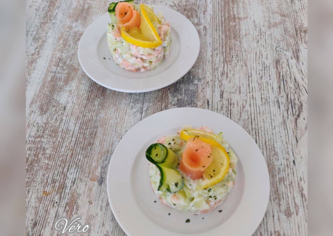 Tartare de saumon fumé/concombre