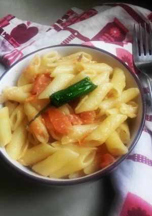 A picture of Penne rigate ala vodka pasta.