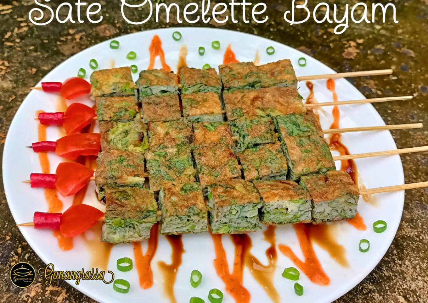 Langkah Mudah untuk Menyiapkan 38. SATE OMELETTE BAYAM yang Bisa Manjain Lidah