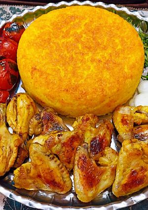 عکسی از دستور مرغ زعفرانی