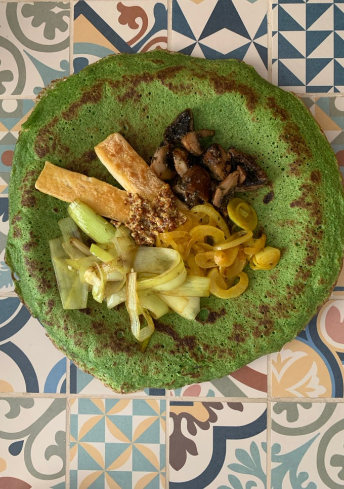 Una foto de Crepes de espinacas y trigo sarraceno