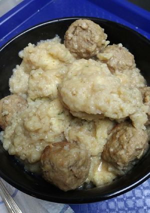 A picture of Meatballs and Dumplings.